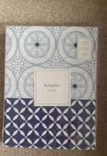  Single duvet cover set navy, aqua & white patterned by Kingsley Home BRAND NEW