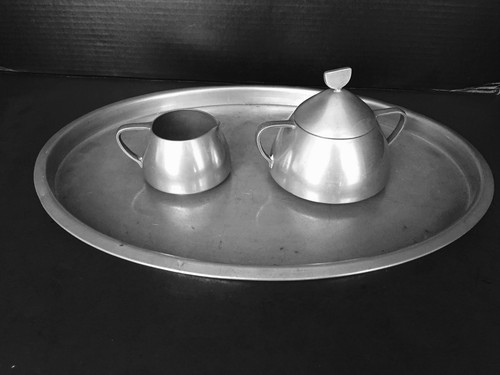 Pewter art deco tea set - art, and