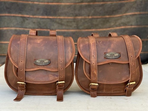 Leather motorcycle bags saddle - leather,