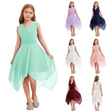 Flower Girls Pleated Chiffon