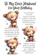 NEW Happy Birthday To My Darling Husband  A5 Card for Him Husband Male With Love