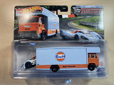 Hot wheels Team Transport Porsche 917 LH + Fleet Flyer Gulf livery - Real Riders