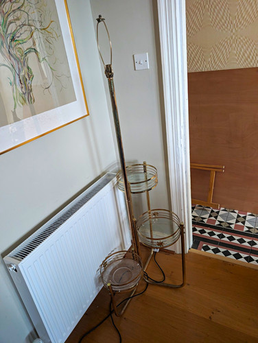 Gold brass floor lamp - gold,