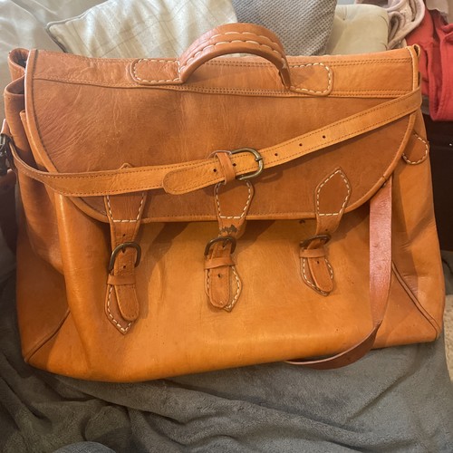 Large brown leather weekend - large,