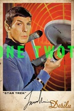 STAR TREK LEONARD NIMOY SPOCK SIGNED AUTOGRAPH 7½ x 5" PRE-PRINT