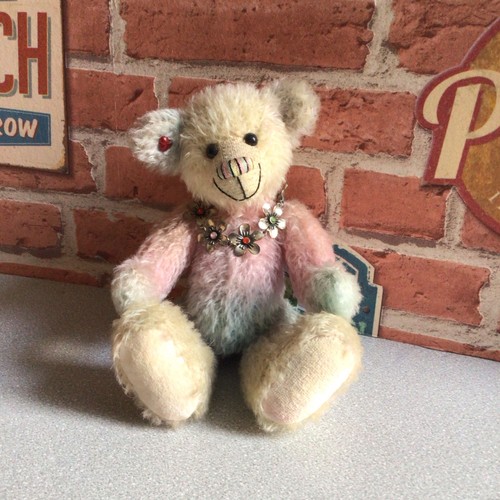Ooak artist bear rainbow by - ooak,