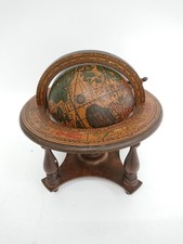 Vintage Style Desktop Globe with Carillon Swiss Music Box Italy Made Collectible
