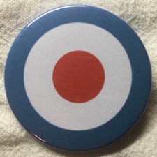 Mod Badge or Sticker - 5 Sizes 25mm to 77mm Roundel Target Pin Button Scooter