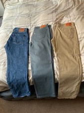 3 Pairs Of Levi Jeans 34w 30l