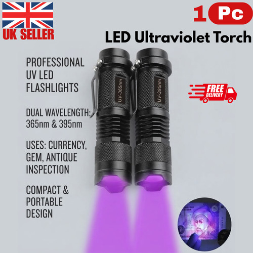 Flashlight led ultraviolet - uv,