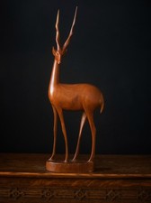 Hand-Carved Mid-Century Wooden
