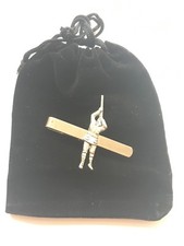 Clay Pigeon Shooter Tie Slide from English Pewter + Pouch (N384)