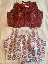 Blouse :  Indian Cotton Indigo Print multi Designer Saree Blouse 1z