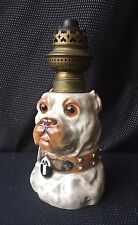Oil Lamp in Majolica Dog XIXth