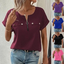 Neck Short Loose Blouse Summer