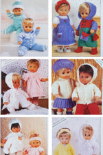 Vintage Doll Clothes Knitting Patterns & Prem Baby Knitting Patterns Choose C