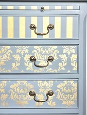 Vintage Hand-painted Blue and