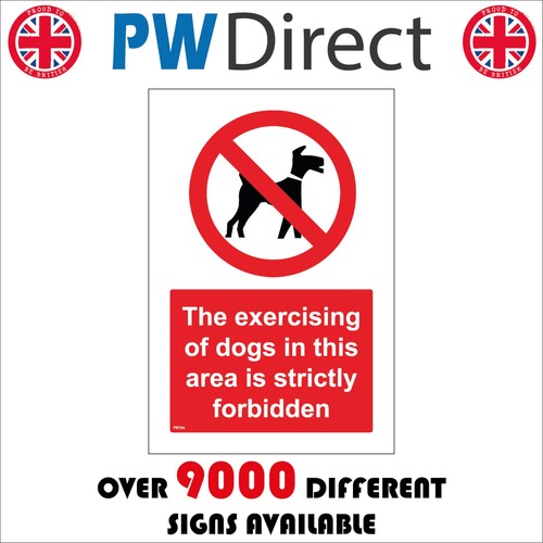 Sign exercising dogs forbidden - sign,