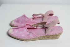 S Oliver Womens Canvas Star Print Espadrille Shoes- Pink - Size 7 (Ba16)