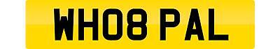 Private number plate wh08 - number, pal
