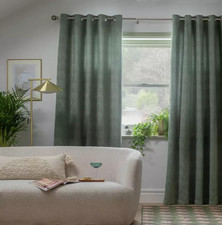 2 Panel Window Curtains Green