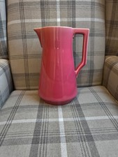 Rare Sarreguemines France Large Jug Pitcher Ceramic Pink Magenta TV Film Prop 