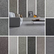 Grey Carpets Twist Berber Loop & Saxony Pile Bedroom Living Room Hallway Cheap