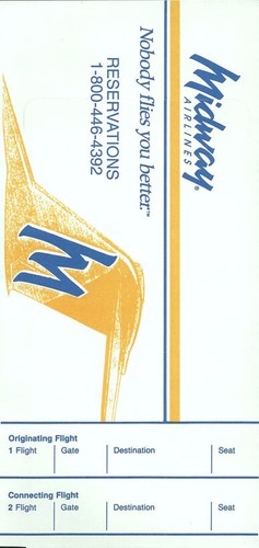 Midway airlines ticket jacket - midway,