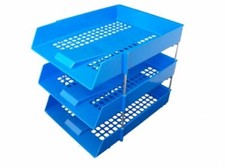 BLUE A4 PLASTIC TRAYS & RISERS