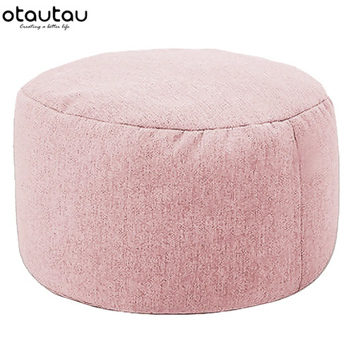 Round stool linen bean bag - linen,