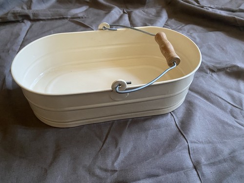 Cream enamel tray - cream,