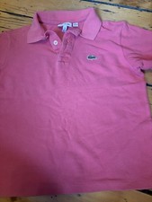 Boys Pink Lacoste Polo T-shirt Age 10 Years Good Condition
