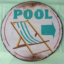 Distressed Retro Pool Sign