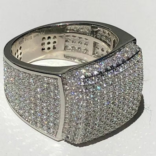 14k white gold men ring - men's,