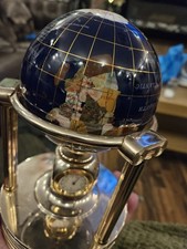 Gemstone Globe With Rotating Clock 1 Thermometer Meridian collection