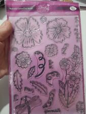 Large Dawn Bibby Periwinkle Flower Polymer Stamp Set