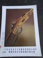 WINCHESTER REPLICA     GUN  vintage 1970 calendar page single