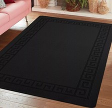 Black Large Washable Rugs Non