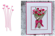 6Pcs Heart Shape Flower Metal