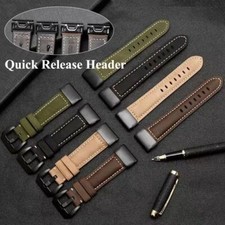 Quick Fit Strap For Garmin Fenix 7S 7 7X 6S 6 6X 5S 5 5X 3HR Leather Watch Band