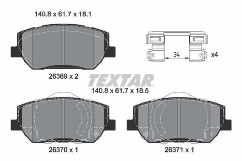 Fits textar 2636901 ham - textar, pads
