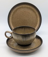 Rare Discontinued Classic 1970s DENBY ROMANY Pattern Cup,Saucer,Cake Plate TRIO