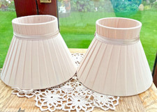 Fabric Pleated Lampshades Pale Pink x 2