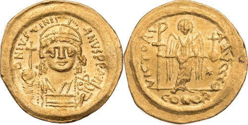 Justinian gold solidus - i, av