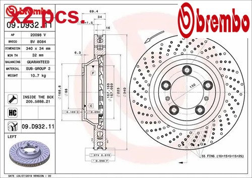 Pcs front brake - x2,