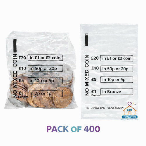 400 plastic coin bags - coin, no