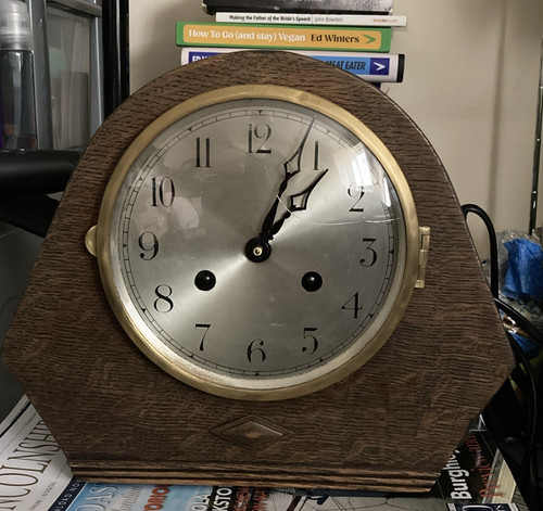 Arch wood mantel clock silver - arch,