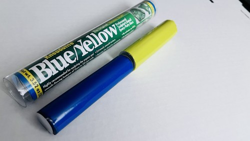 Green stuff blue yellow - "green, stuff"
