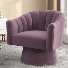 Purple Velvet Swivel Accent