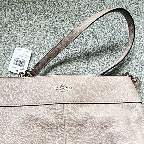 Coach grey pebbled leather - grey,